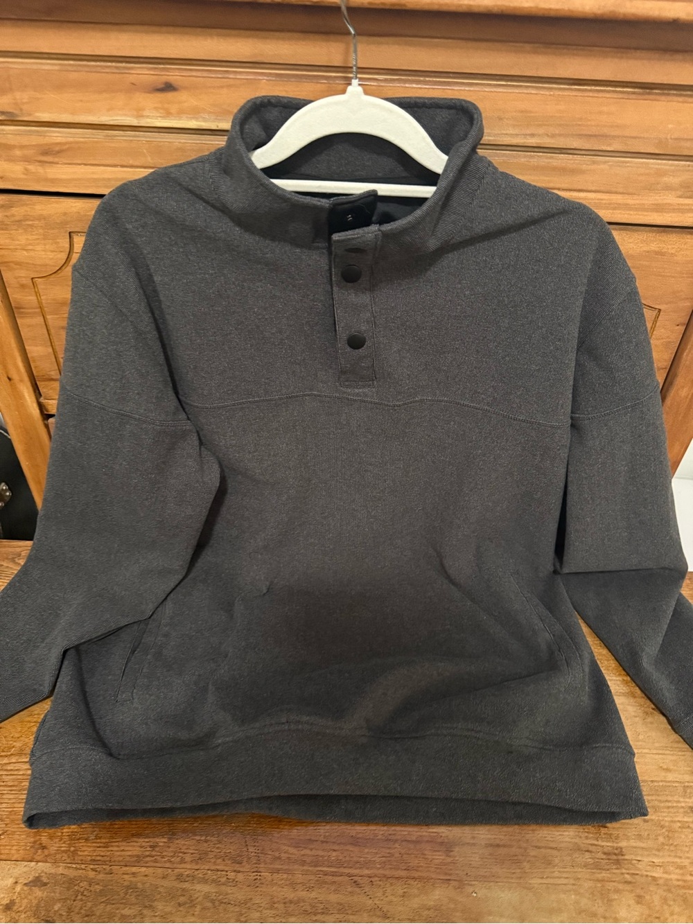 Kenneth Cole Dark Charcoal Snap-Button Pullover